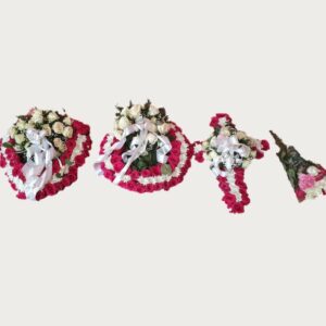 perozie red love heart cross bunch flower set